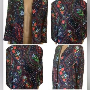 Alfred Dunner Blazer Women’s Size 16, blue multicolor floral